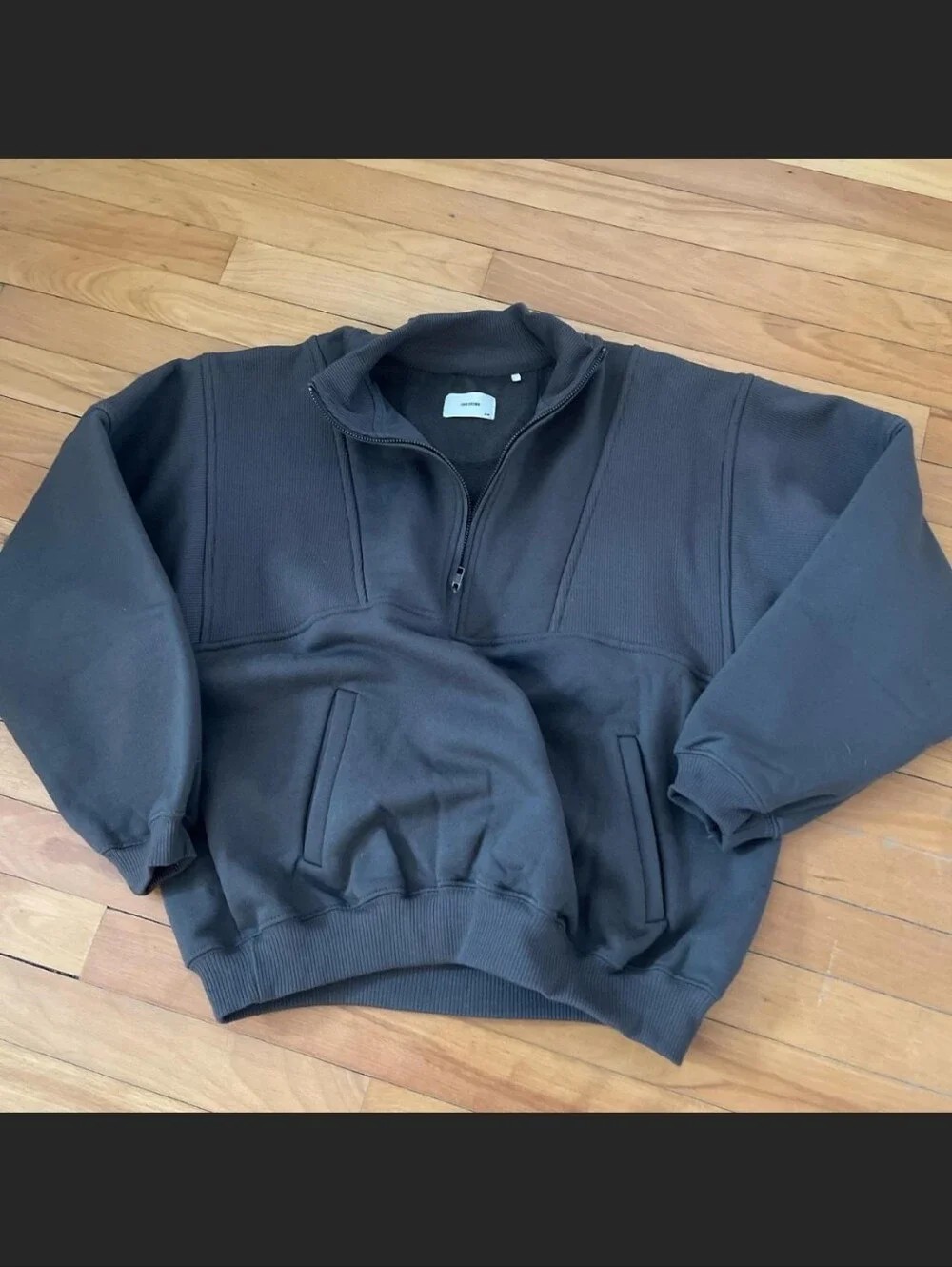 Joah Brown Retro Half Zip Charcoal Pullover - S/M - Picture 4 of 9